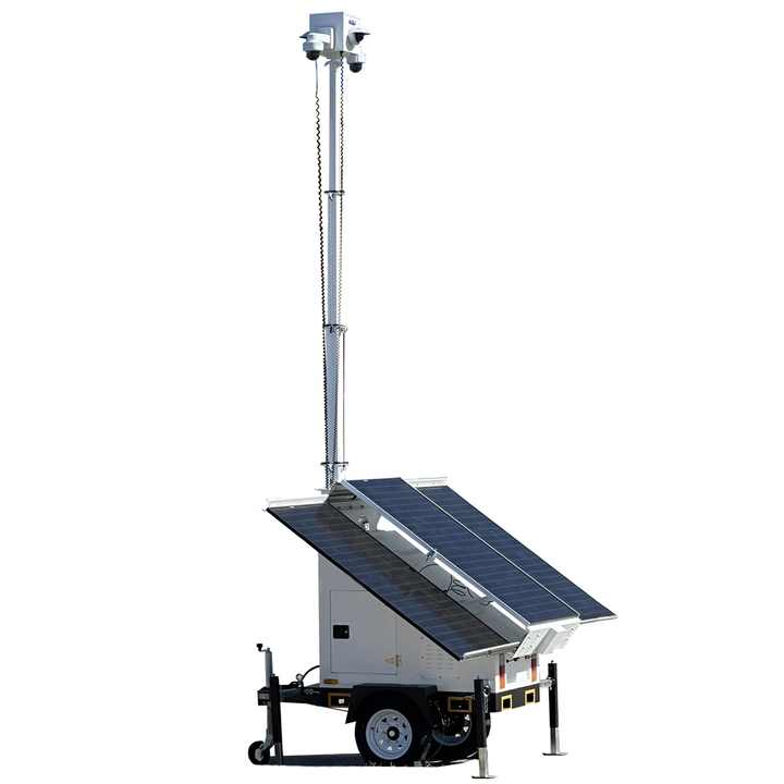 Mobiler Solaranhänger mit 7m Teleskopmast