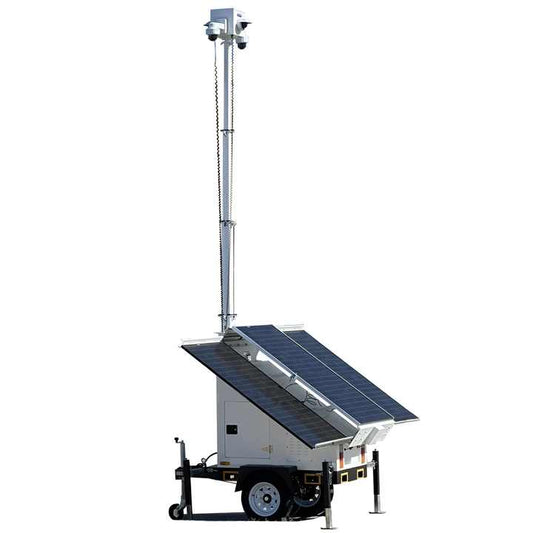 Mobiler Solaranhänger mit 7m Teleskopmast