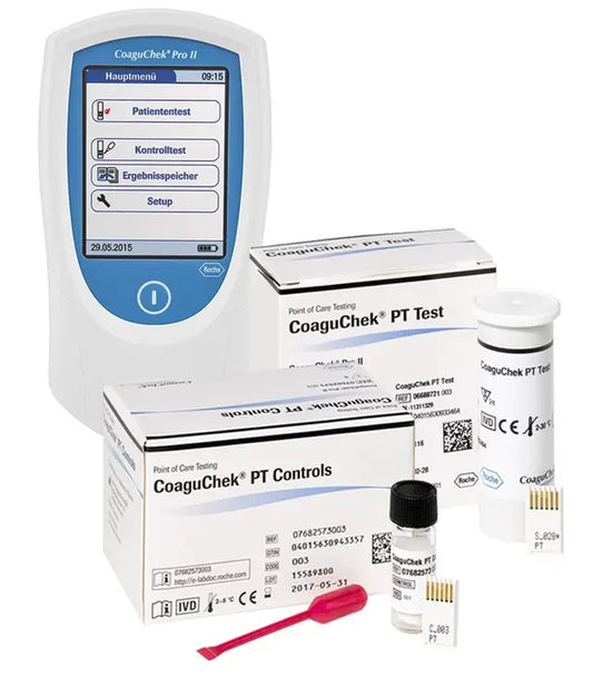 CoaguChek® Pro II System als Set inkl. Teststreifen, und Ladegerät